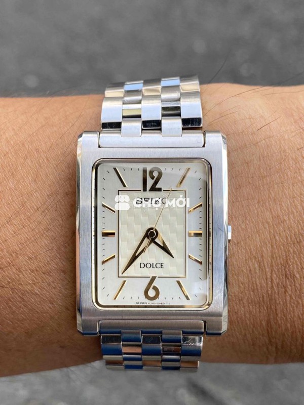 Seiko Dolce 4j41 dáng tank mặt 2 lòng
