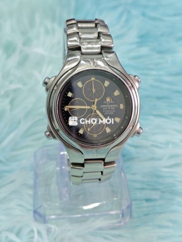 CITIZEN 6KIM 4NÚM CHONO, BÁO THỨC TITANIUM ECO...
