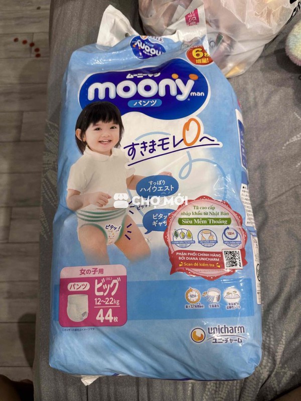 Tã Quần Monny bé gái size XL từ 12 - 22kg (68 tã )
