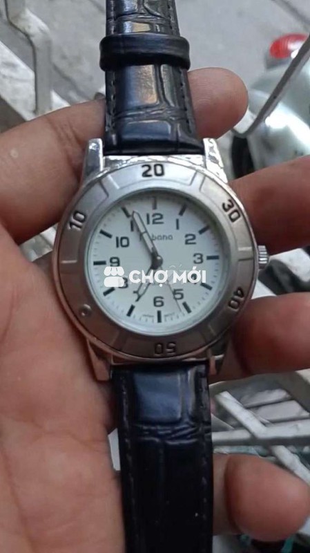 Đồng hồ đeo tay Albana dây Da Đen,size40