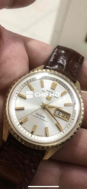 Đồng hồ Seiko Sportsmatic Nam Thép bọc vàng cổ.