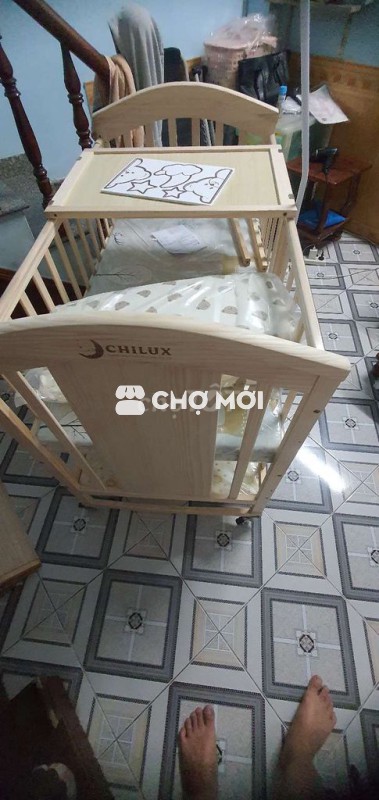 Nôi cũi Chilux 6in1 Gỗ màu gỗ tự nhiên