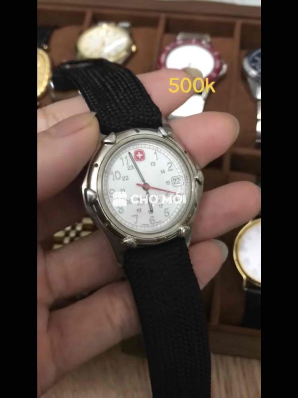 Đồng hồ Wenger Nam dây vải Đen 35mm