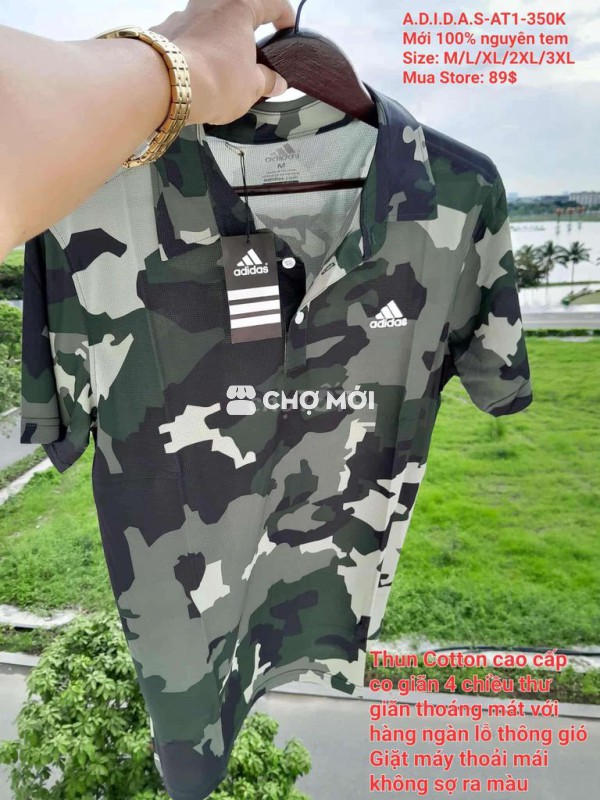 Áo thun Adidas nam Cotton Rằn ri