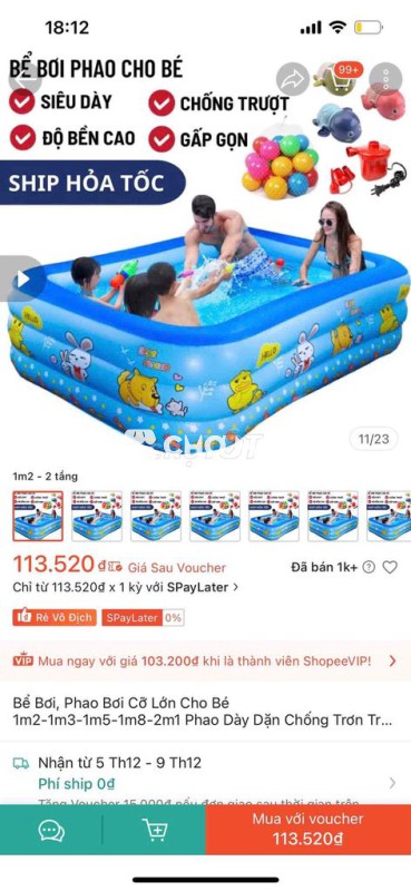 Bể bơi phao PVC 120cm