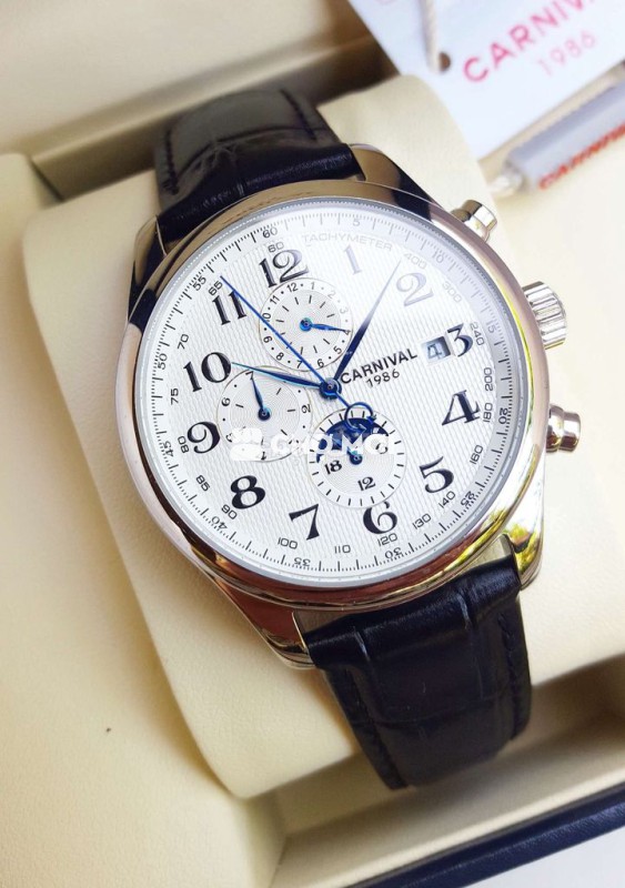 Đồng Hồ Carnival Thiết Kế Đẹp Máy Cơ 6 Kim Cao Cấp