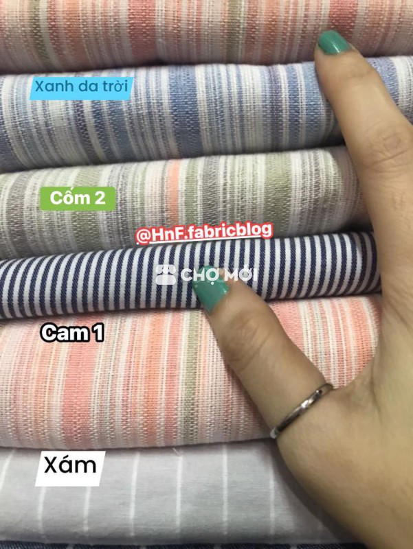Vải Linen sọc nhiều màu 1.5m