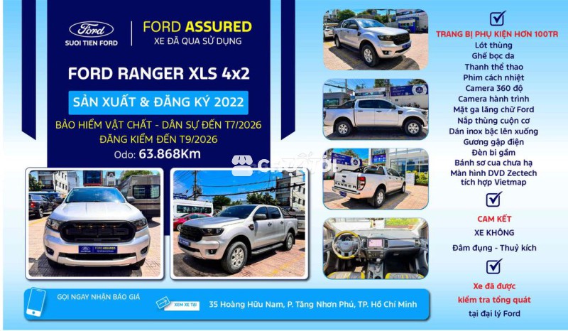 Ford Ranger 2022 XLS 2.2L 4x2 AT - 63868 km