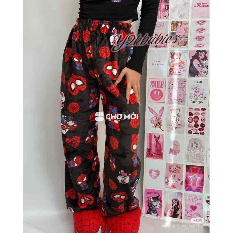 Quần lông mùa đông Spiderman - Size S/M