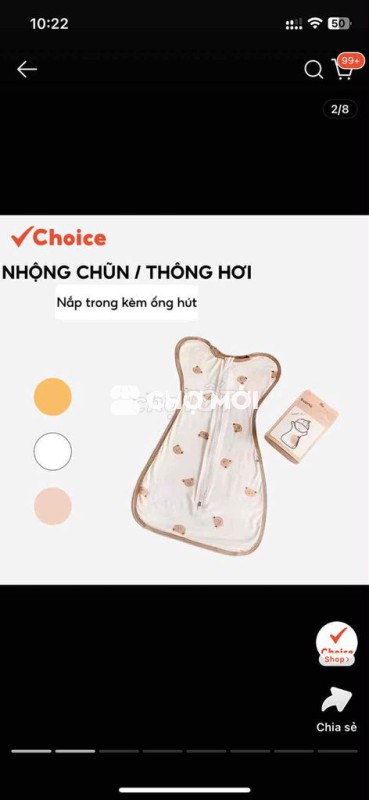 Nhộng chũn Choice Trắng 0-3 tháng Đã sử dụng