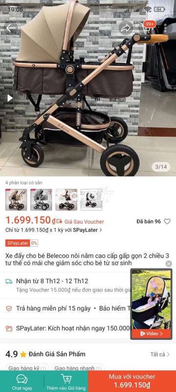 Xe đẩy 2 chiều 3 tư thế ít sử dụng