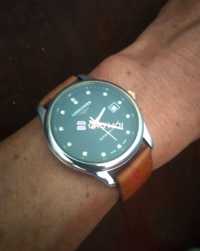 Longines 38mm Cót tay 1 lịch Dây da Nâu Nam