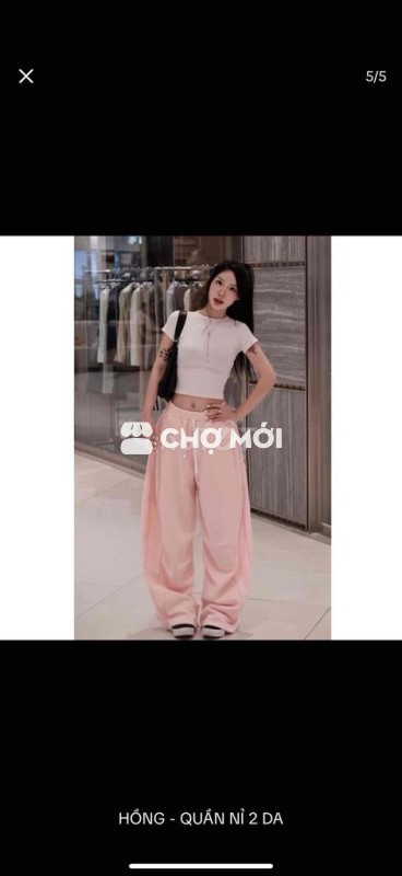Quần nỉ nữ Nỉ size S Hồng