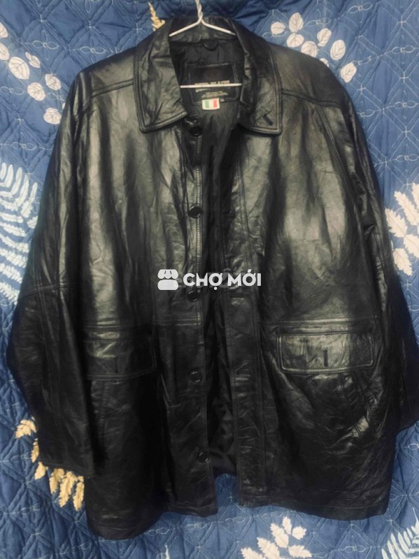 Áo khoac da Beer Blasts nam da cừu đen LL( to ,béo