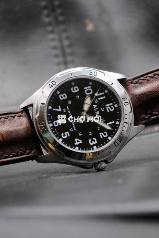 Đồng hồ Alba Nam Thép Dây da Đen 35.5mm