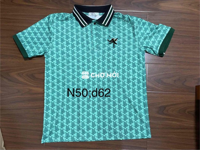 Áo polo nam họa tiết Xanh lá Mới size 57-60kg