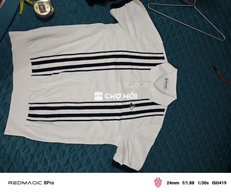 Áo polo nam trắng đen 60-68kg