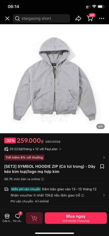 Áo khoác hoodie Nữ vải mềm mại size M