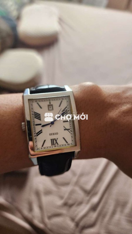 Đồng hồ Guess Tank Nam Bạc Đen