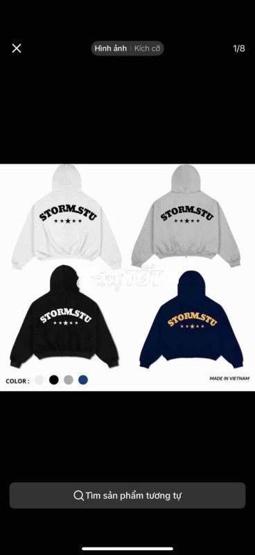 Pass hoodie zip màu xám size XL