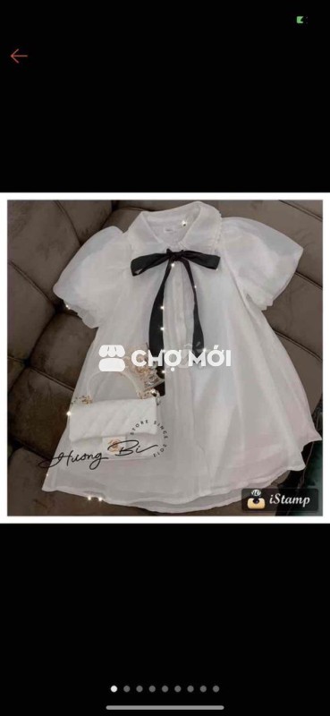 Áo babydoll nữ cổ bèo trắng đã dùng