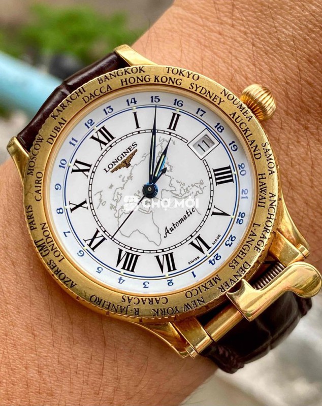 Longines Lindbergh Hour Angle GMT 18k Gold Đúc