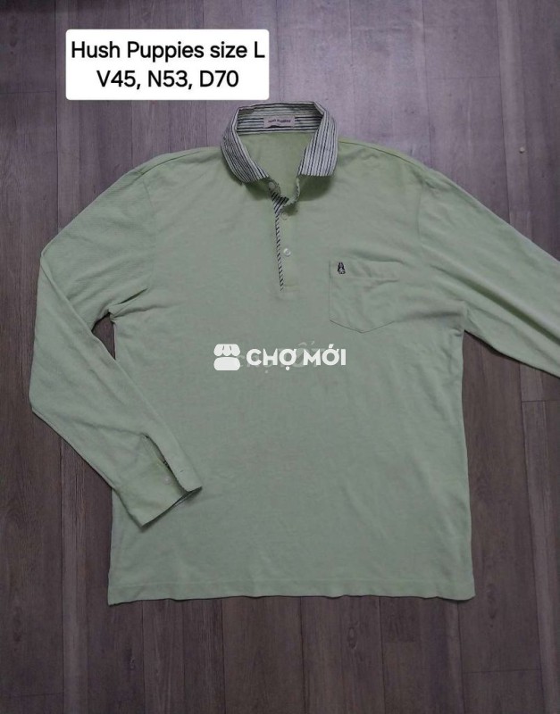 Áo thun dài tay Hush Puppies nam vải cá sấu size L