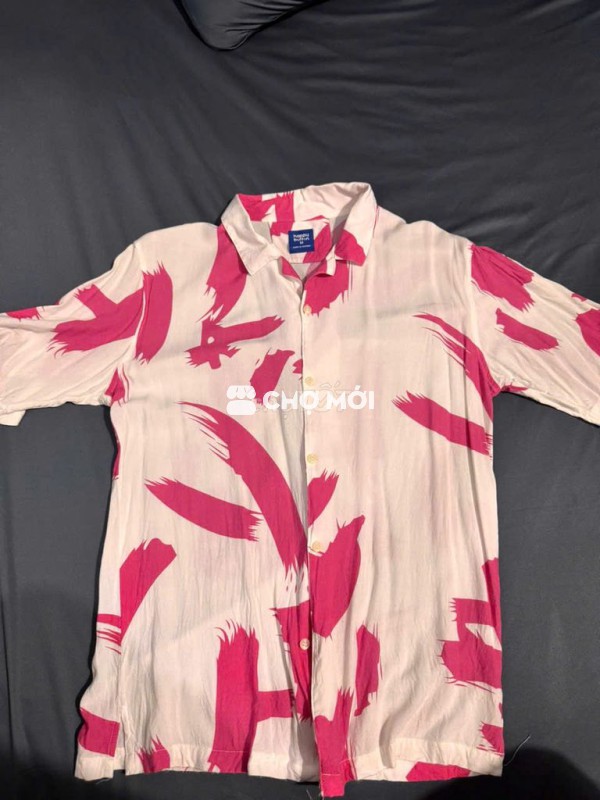 Áo sơ mi nam Trừu tượng Trắng hồng