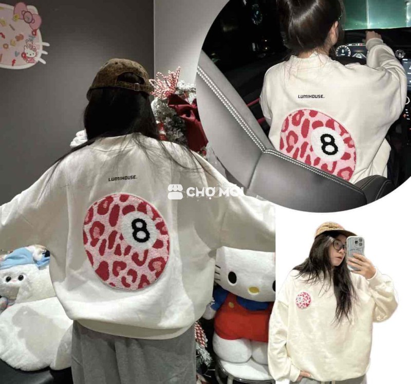 Áo hoodie nữ Lumi House Nỉ Trắng