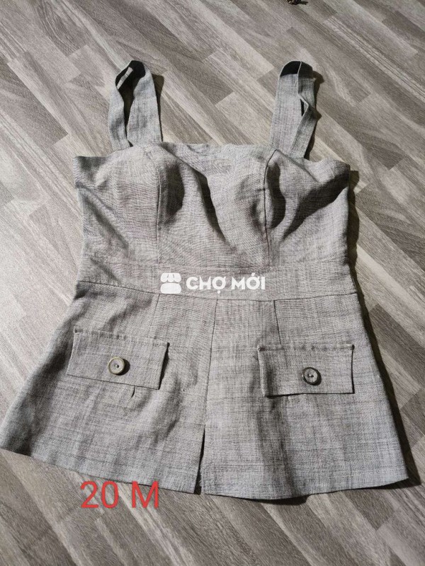 Áo hai dây Nữ Xám Mềm mại