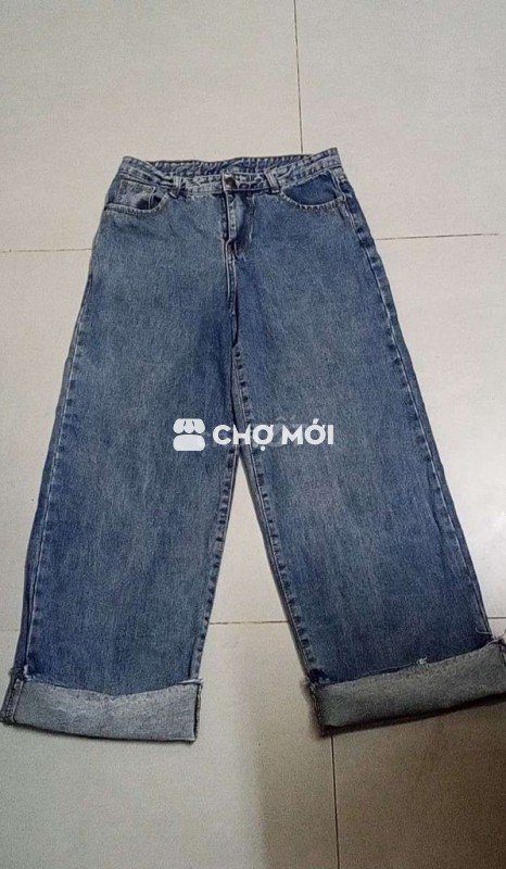 Quần ống rộng Nữ Jean Xanh size L-XL
