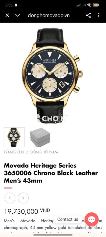 Đồng hồ Movado Heritage Series 3650006 Nam