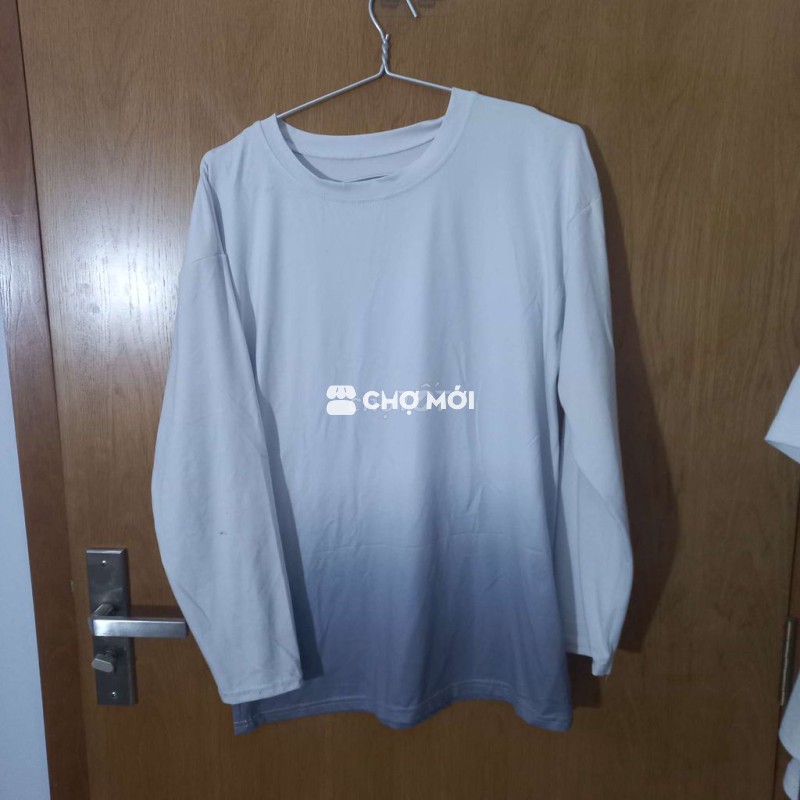 Áo thun dài tay Unisex Trắng loang xanh