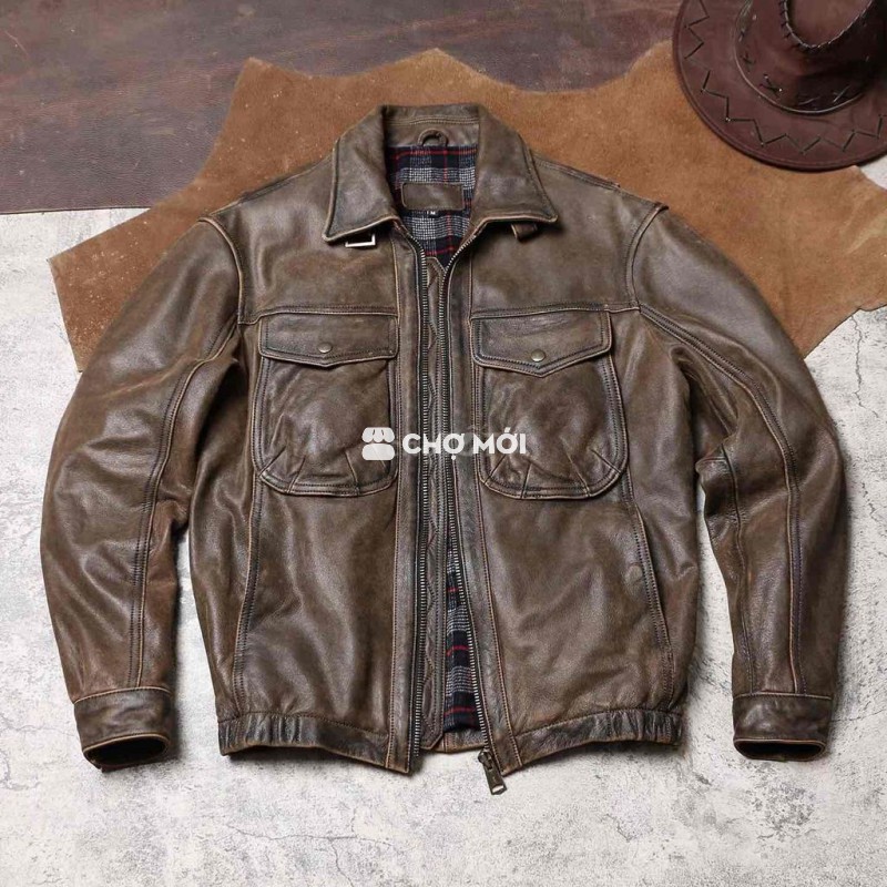 Áo khoác nam Da bò size M-4XL Mới 100%