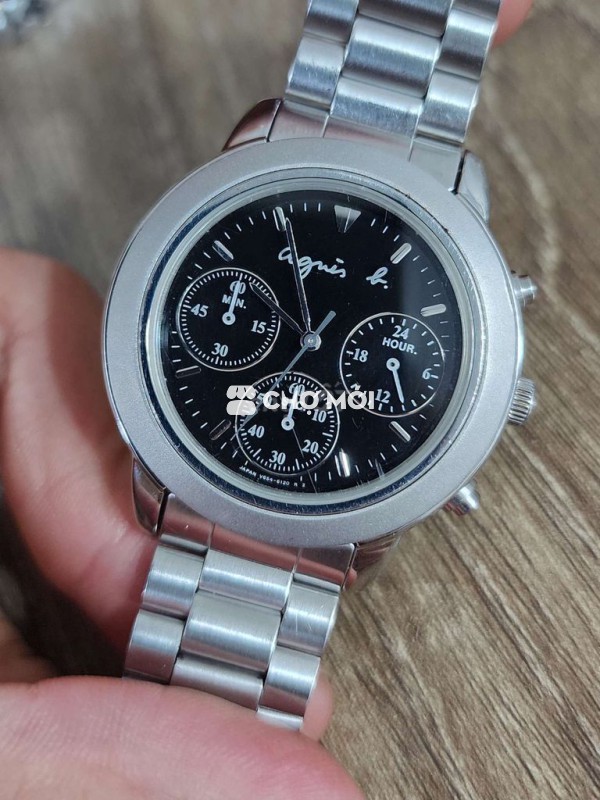 Đồng hồ Pin Chronograph 37mm Thép Bạc
