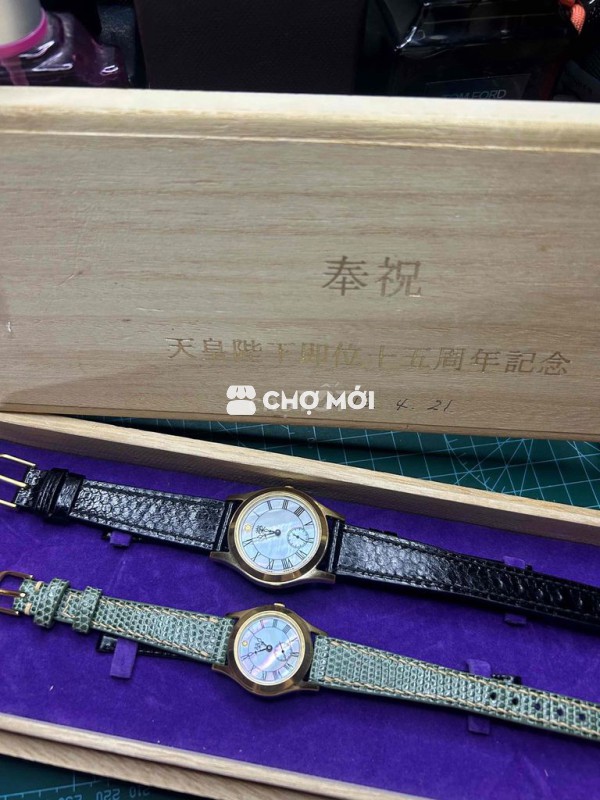 Cặp Đồng hồ đeo tay Bạc đúc mạ vàng