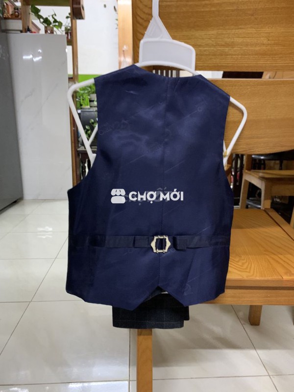 Bộ vest nam vải cao cấp Xám kẻ caro