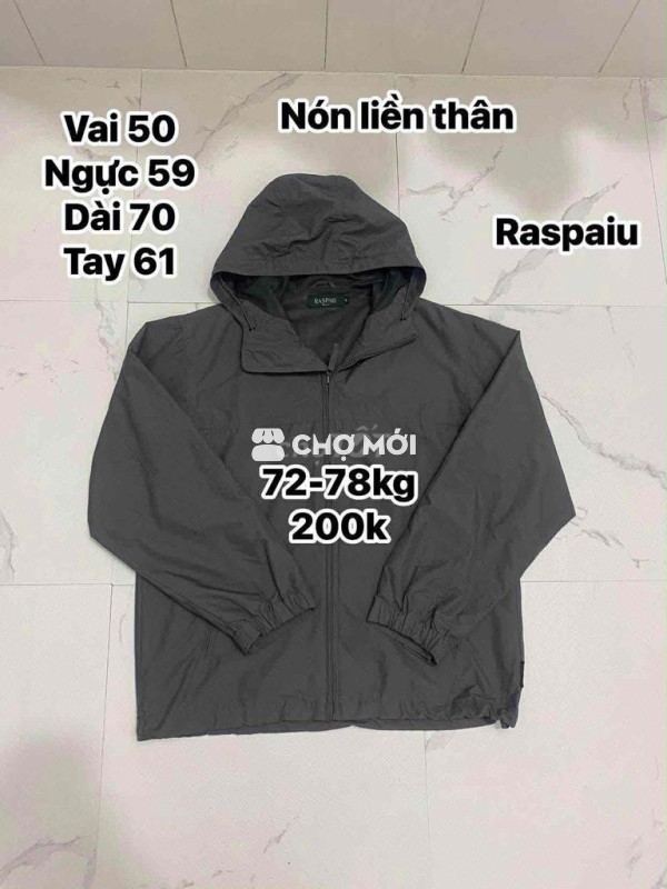 Áo khoác RASPAIU Nam Xám size L