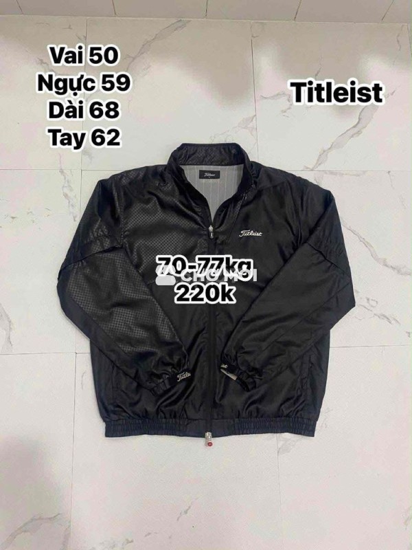 Áo khoác dù Titleist nam Đen