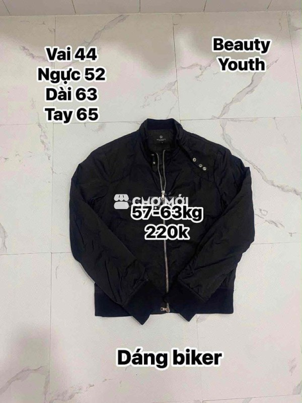 Áo khoác biker Beauty & Youth Nam Đen size M