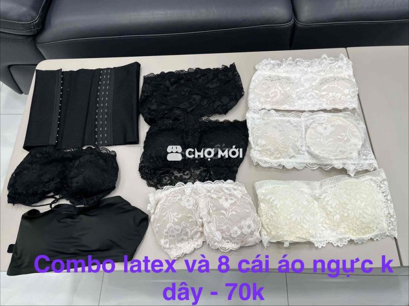 combo áo latex + 8 áo ngực k dây