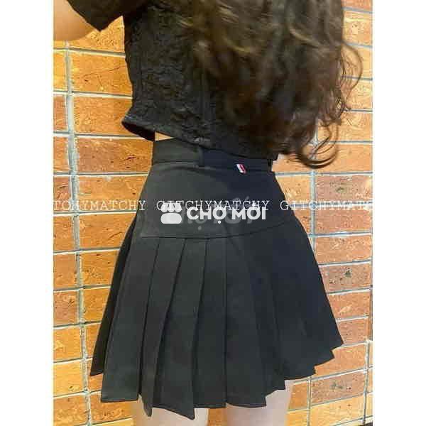 Chân váy nữ Nhật xếp ly Đen size M