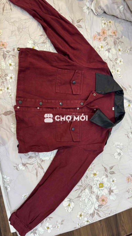 Áo khoác nữ Jean Da Đỏ đen size S/M/L Đã sử dụng