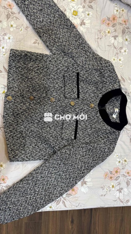 Áo khoác nữ Tweed Đen trắng Đã sử dụng
