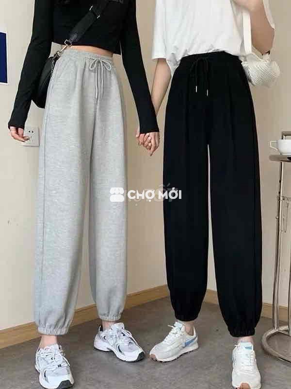 Quần jogger unisex màu xám size M