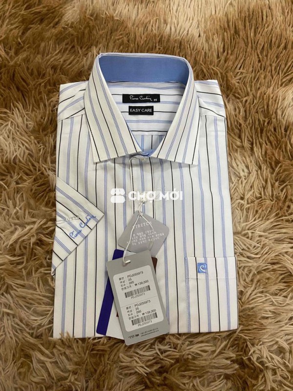 Áo sơ mi Pierre Cardin Nam Cotton Trắng sọc xanh