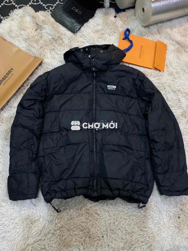 Áo khoác phao Adidas Nam Lông vũ Đen