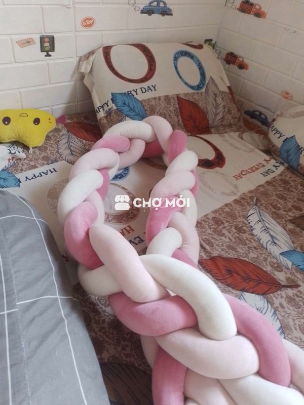 Dây chặn nôi cũi vải Hồng, Trắng