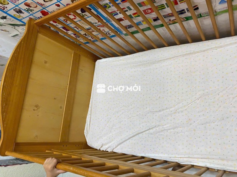 Cũi em bé Gỗ Hàn Quốc 75x130cm Đã qua sử dụng