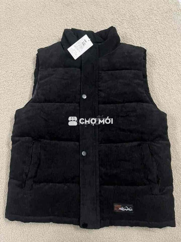 Áo khoác phao nam vải nhung đen size 2XL